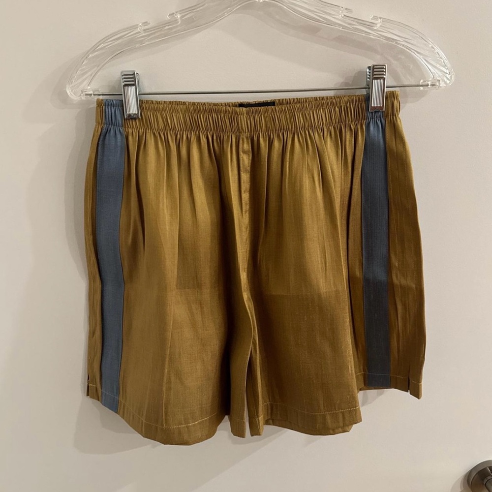 Men's Tan and Blue Shorts